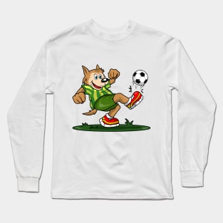 Dog as Soccer player with Soccer ball Long Sleeve T-Shirt